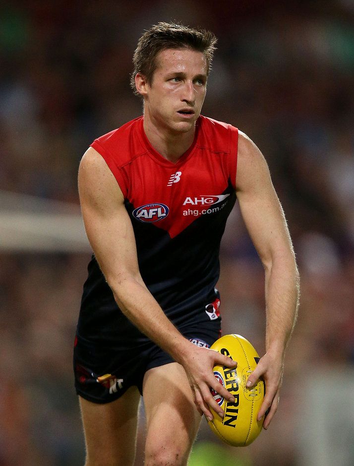 AFL 2016 Rd 16 - Melbourne v Fremantle DARWIN, AUSTRALIA - JULY 09: Jack Grimes of the Demons in action during the 2016 AFL Round 16 match between the Melbourne Demons and the Fremantle Dockers at TIO Stadium on July 9, 2016 in Darwin, Australia. (Photo by Justine Walker/AFL Media)